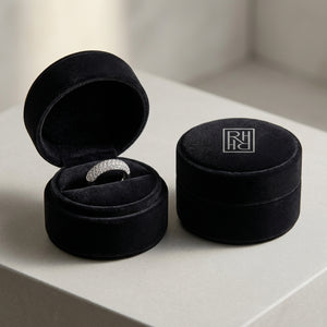 Multi Row Pave Diamond Band in 14K Gold in 14K White Gold - presentation