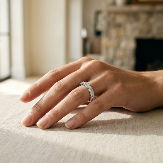 Diamond 2-5/8ctw Eternity Ring in 14K White Gold - editorial