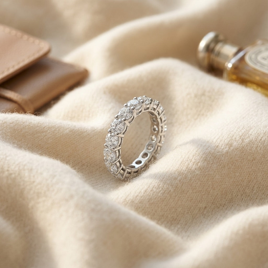 Diamond 2-5/8ctw Eternity Ring in 14K White Gold - flat lay
