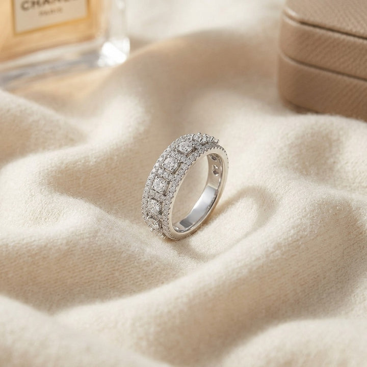 Diamond Ring in 14K White Gold - flat lay