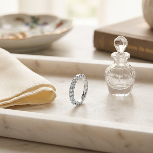 Diamond Eternity Band in 14K White Gold - editorial