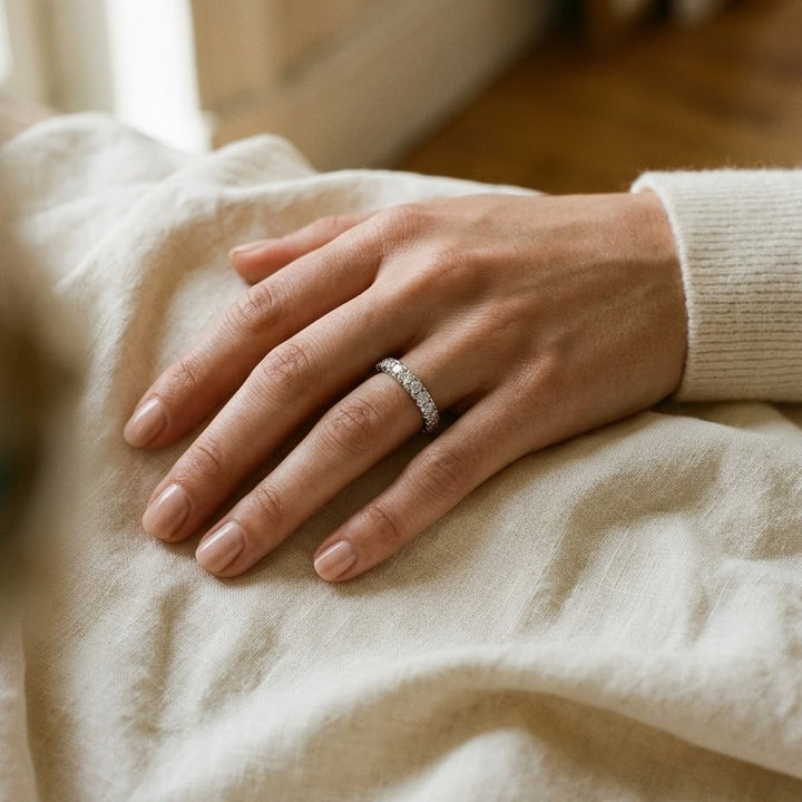 Diamond Eternity Band in 14K White Gold - lifestyle