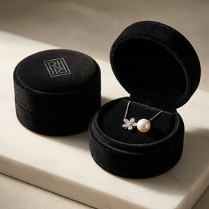 Freshwater Pearl Flower Ring in 14K White Gold - presentation