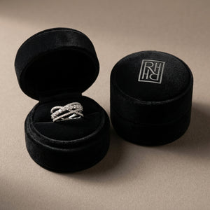 Diamond Criss-Cross Overlay Ring 9/10ctw in 14K White Gold - presentation