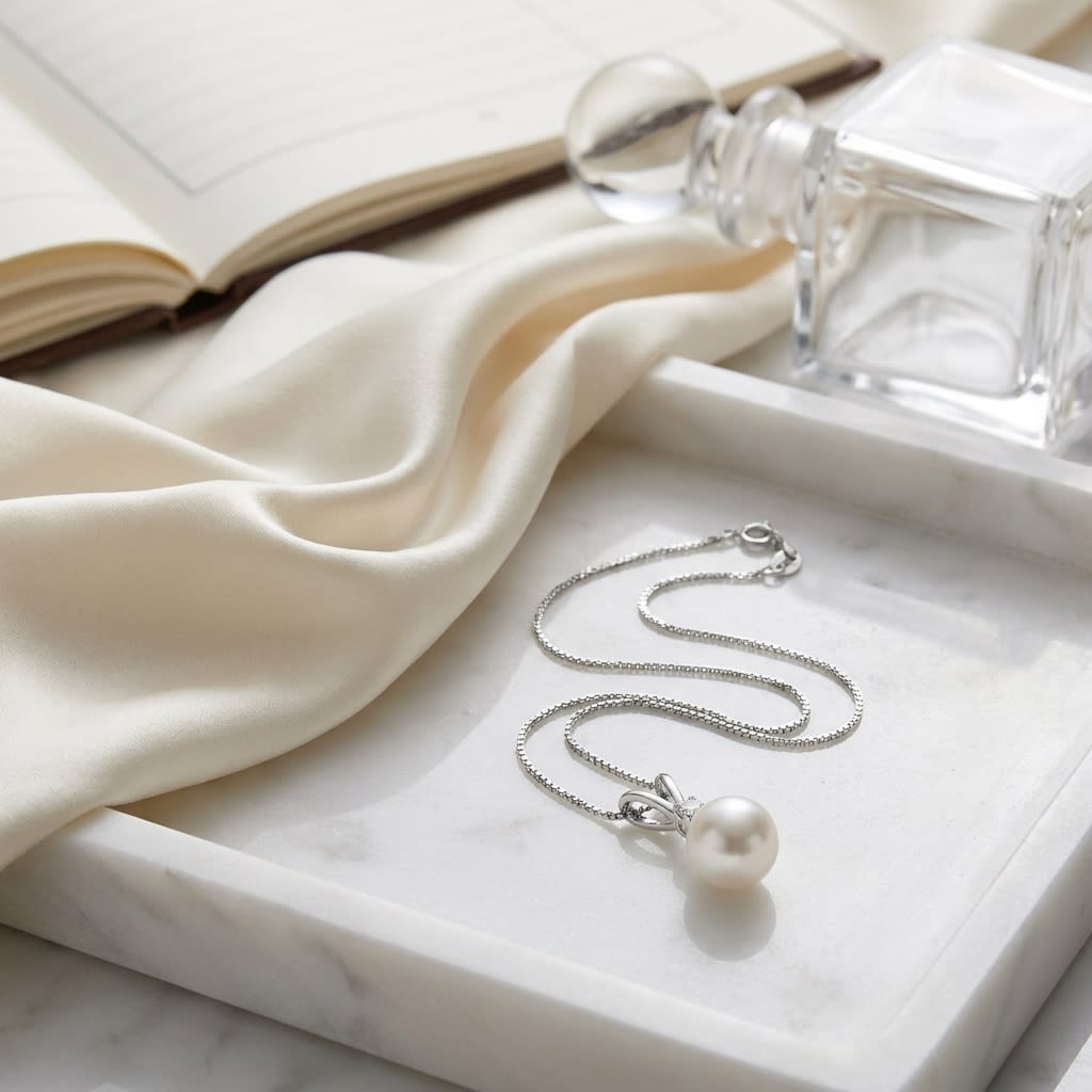 Pearl Pear Pendant | 14K WG | RockHer