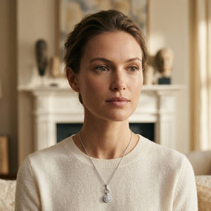 Diamond Bar-Link Bail Pendant in 14K White Gold - lifestyle