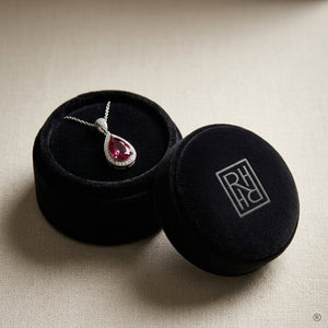 Pink Tourmaline & Diamond Pave Paddle Pendant , 16-Inch Chain in 14K White Gold - presentation