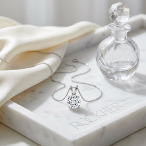 Natural Diamond Round Brilliant Solitaire Pendant 2-1/2 ct t.w. in White Gold