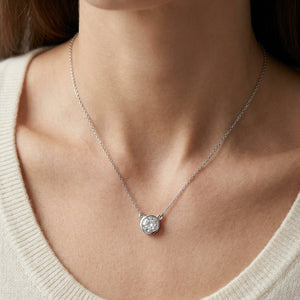 Natural Diamond Round Brilliant Solitaire Pendant 2-1/2 ct t.w. in White Gold