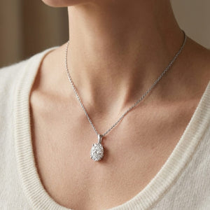 Lab Grown Diamond Oval Solitaire Pendant 2 ct t.w. in White Gold