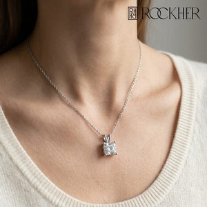 Lab Grown Diamond Princess Solitaire Pendant, 1 ct., photo 3 | RockHer
