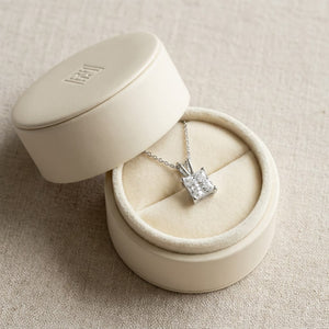 Lab Grown Diamond Princess Solitaire Pendant 2 ct t.w. in White Gold