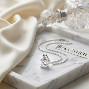 Natural Diamond Princess Solitaire Pendant 2-1/2 ct t.w. in White Gold