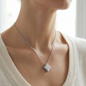 Lab Grown Diamond Princess Solitaire Pendant, 1 ct., photo 3 | RockHer