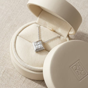 Lab Grown Diamond Princess Solitaire Pendant 2 ct t.w. in White Gold