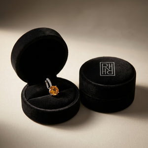 Citrine & Diamond Drop Earrings in 14K White Gold - presentation
