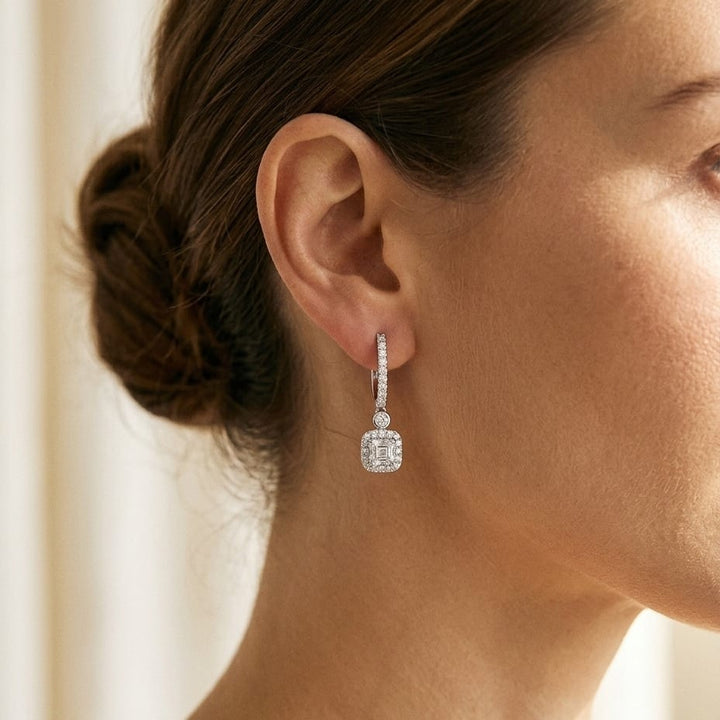 Diamond Earrings in 14K White Gold - lifestyle