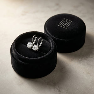 Diamond Leverback Solitaire Earrings 1-5/8ctw in 14K White Gold - presentation