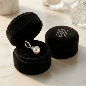 Akoya Pearl & Diamond Dangle Earrings in 14K White Gold - presentation