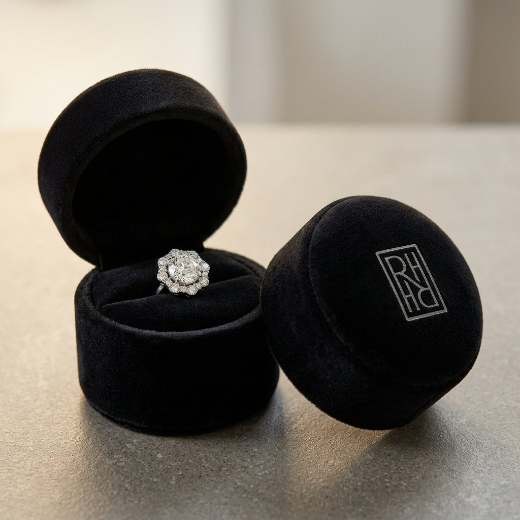 Diamond Dangle Halo Earrings 1-1/2ctw Round Brillliant Diamonds in 14K White Gold - presentation
