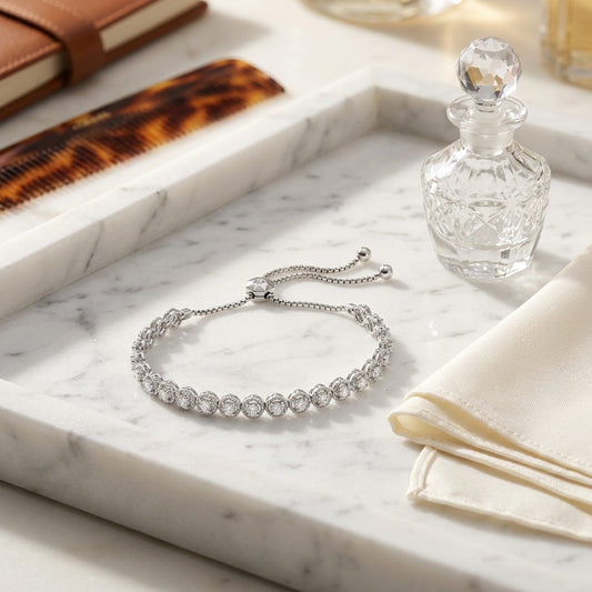 Diamond Round Links Bracelet 2-1/6ctw in 14K White Gold - editorial