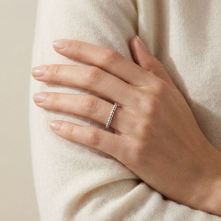 2mm Comfort-Fit Wedding Band in 14K White Gold, worn on hand, full view