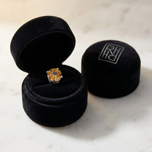Citrine Round 4-Prong Stud Earrings with Screwbacks 6mm in 14K Yellow Gold - presentation