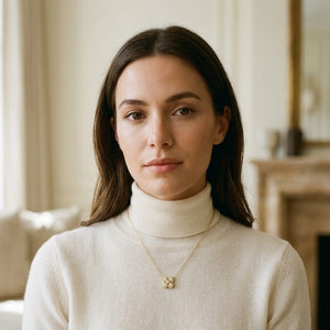 Diamond Clover Pendant 1/2ctw in 14K Yellow Gold - lifestyle