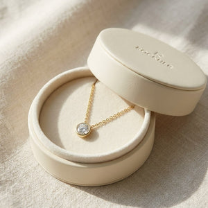 Natural Diamond Round Brilliant Solitaire Pendant 3 ct t.w. in Yellow Gold
