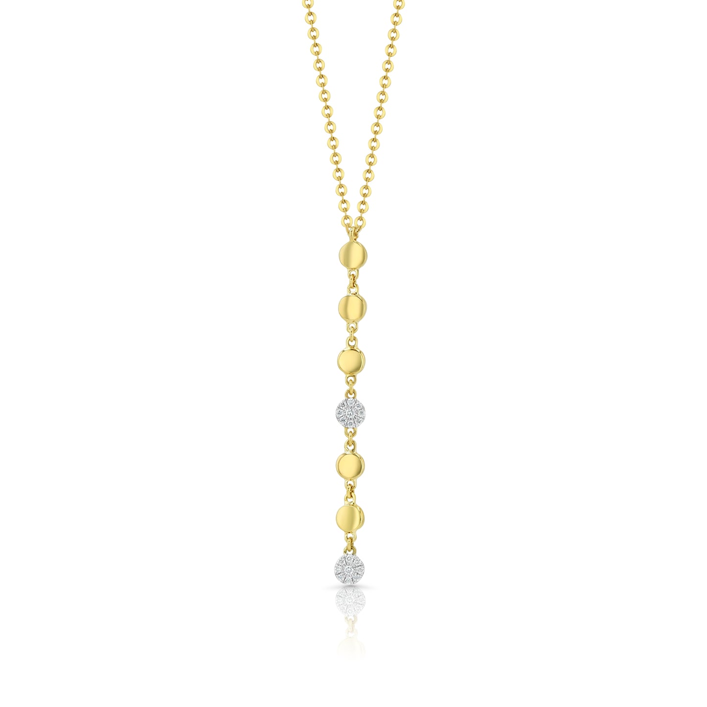 Diamond Linear Drop Necklace in 14k Yellow Gold 0.09ctw