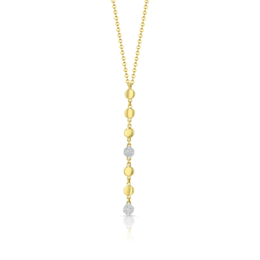 Diamond Linear Drop Necklace in 14k Yellow Gold 0.09ctw
