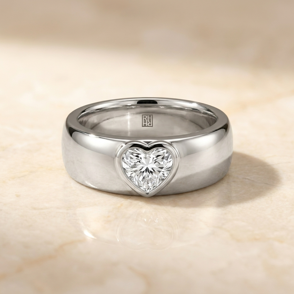 The Remi heart engagement ring setting in Platinum | RockHer