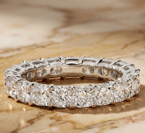 Cushion cut lab diamond eternity band — RockHer