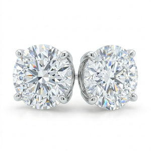 4-Prong Lab Diamond Stud Earrings | Round Brilliant, DEF VS Ideal Cut, IGI Certified, photo 2 | RockHer