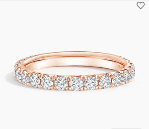 Round Brilliant Natural Diamond Half Eternity Band in 14K Rose Gold