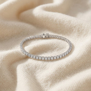 Diamond 4-Prong Tennis Bracelet in Platinum - flat lay