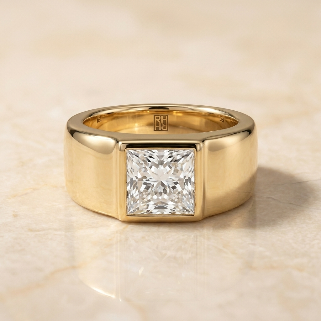 The Remi princess engagement ring setting in 18K Yellow Gold | RockHer
