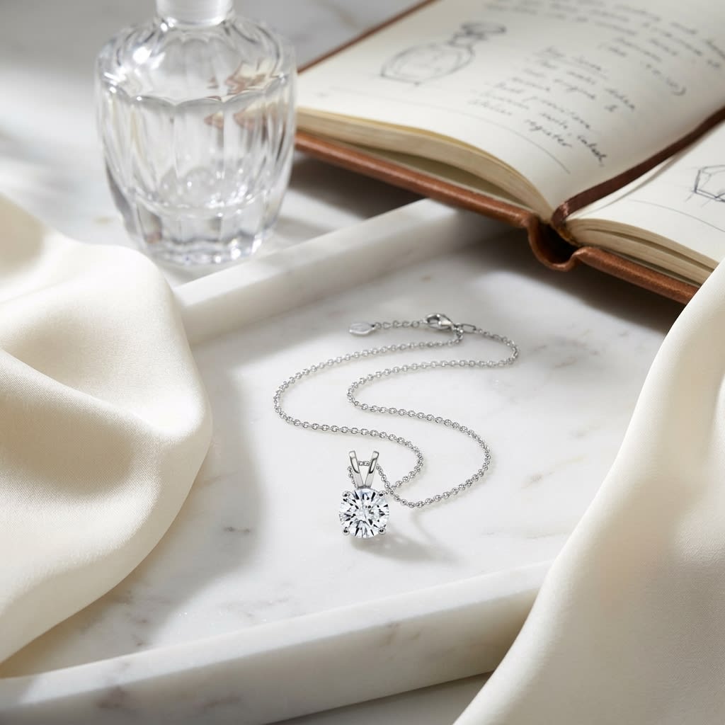 Lab Grown Diamond Round Brilliant Solitaire Pendant 2-1/2 ct t.w. in White Gold