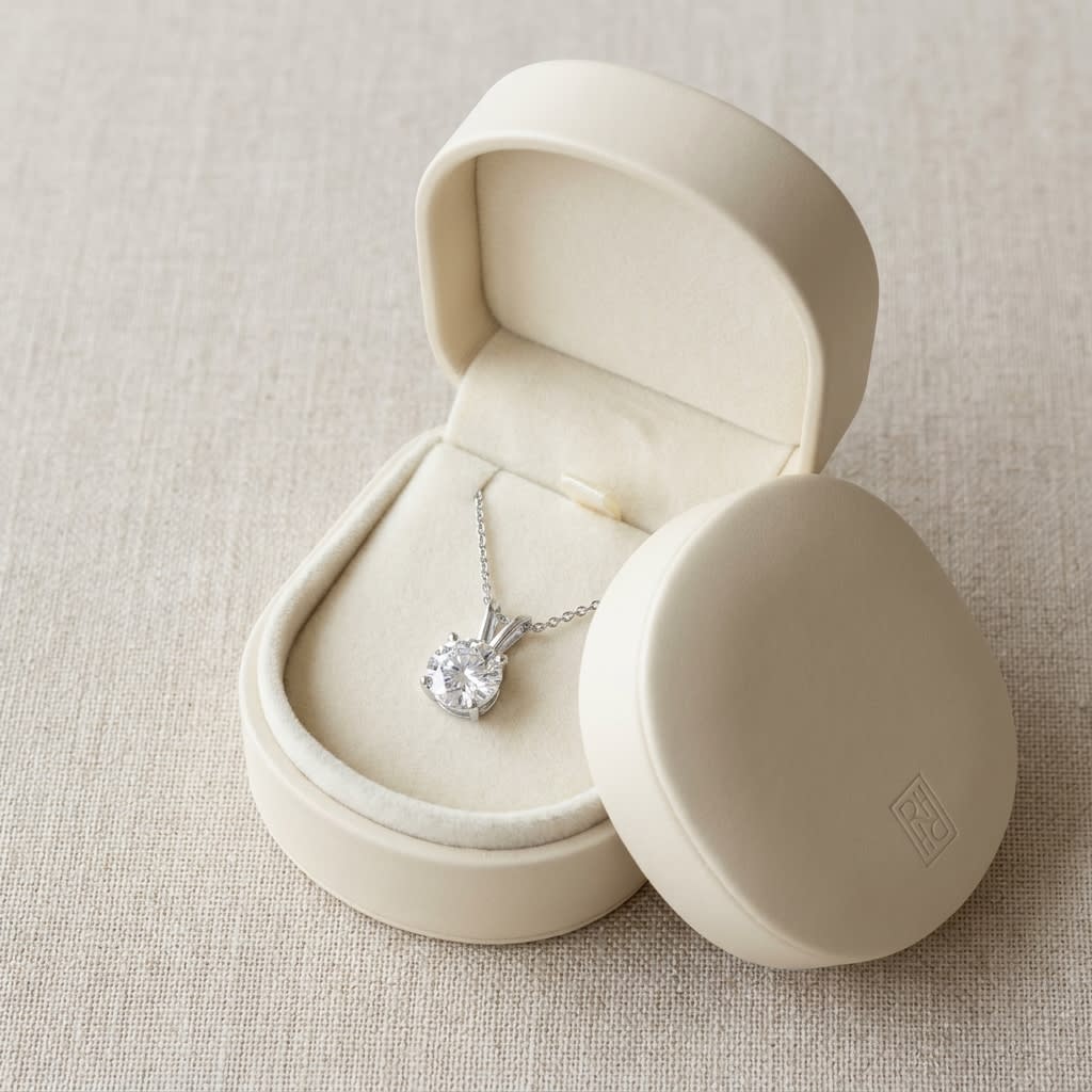 Lab Grown Diamond Round Brilliant Solitaire Pendant 3 ct t.w. in White Gold