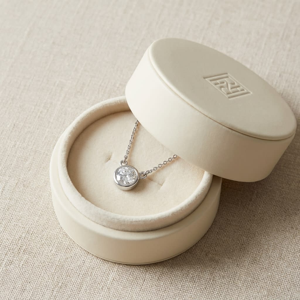 Natural Diamond Round Brilliant Solitaire Pendant 3 ct t.w. in Platinum Gold