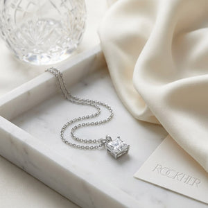 Lab Grown Diamond Princess Solitaire Pendant, 2 ct., photo 3 | RockHer