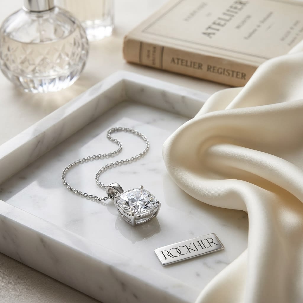 Lab Grown Diamond Cushion Solitaire Pendant 1-1/2 ct t.w. in White Gold