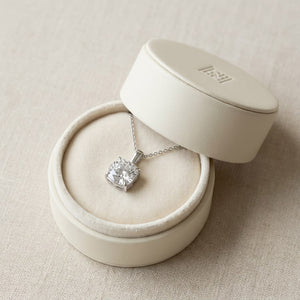 Natural Diamond Cushion Solitaire Pendant 2 ct t.w. in Platinum Gold