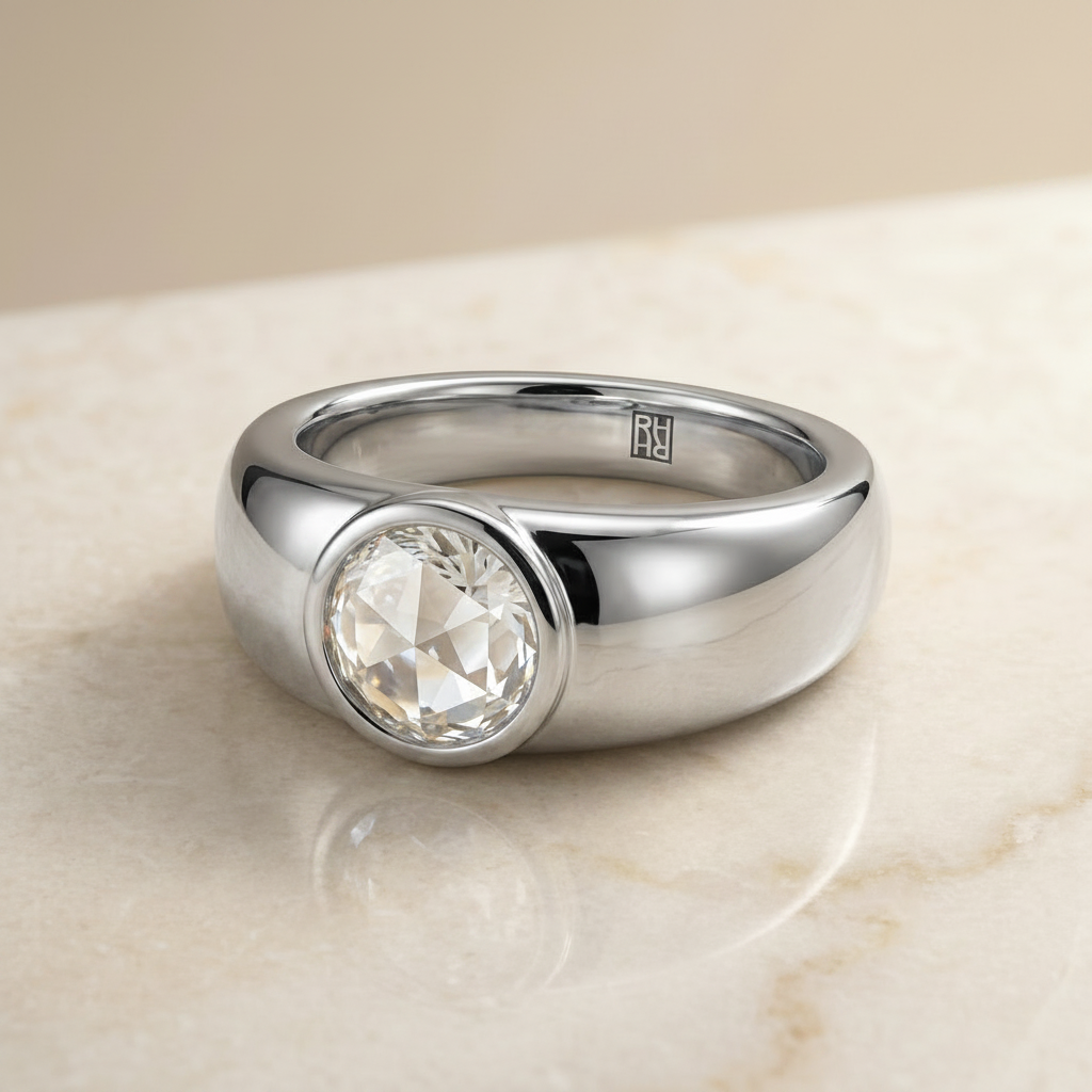 The Remi diamond engagement ring setting in 18K White Gold | RockHer