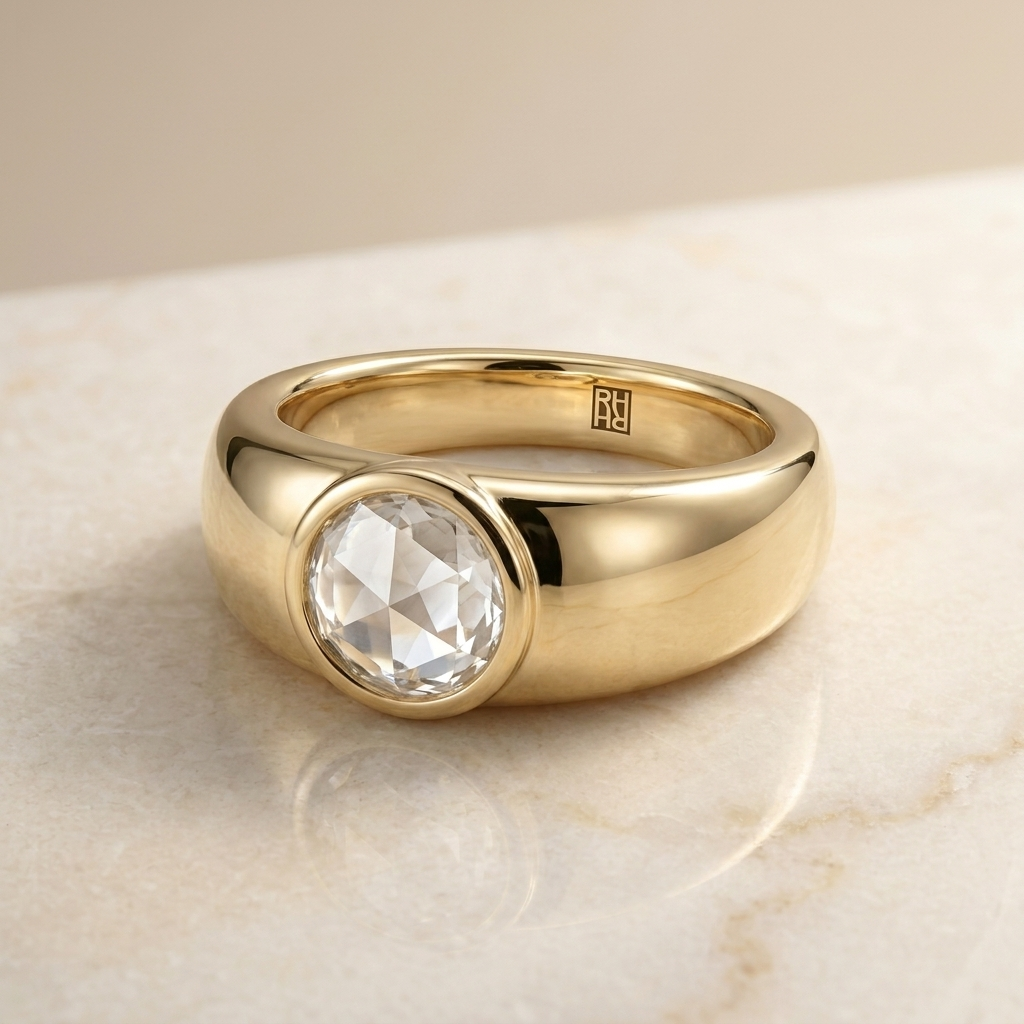 The Remi diamond engagement ring setting in 18K Yellow Gold | RockHer