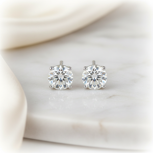 Lab Grown Diamond Round 4-Prong Stud Earrings · 3ct tw, 18K White Gold