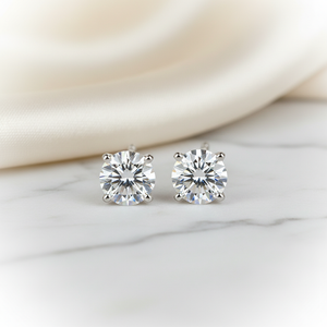 Lab Grown Diamond Round Martini Stud Earrings · 2ct tw, 14K White Gold