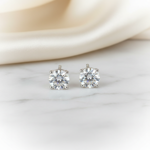 Lab Grown Diamond Round 4-Prong Stud Earrings · 1.5ct tw, 14K White Gold