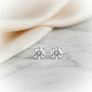 Lab Grown Diamond Round Martini Stud Earrings · 2ct tw, Platinum