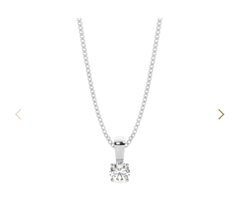 18 Karat White Gold 4 Prong Princess Cut Pendant Setting on an 18" Curb Chain (adjustable 16" and 18"), in 18K White Gold | RockHer